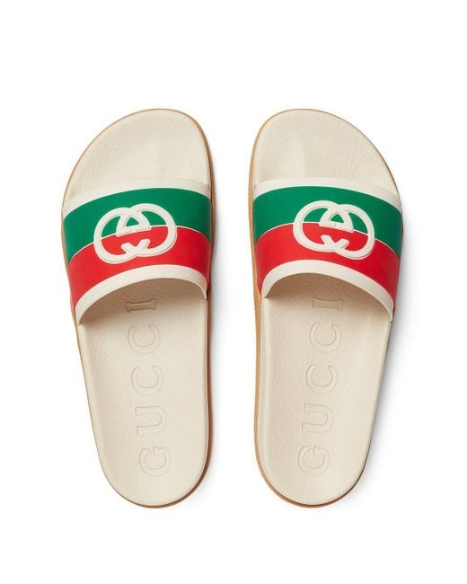 Gucci Slippers Met GG-logo in het Wit voor heren | Lyst NL