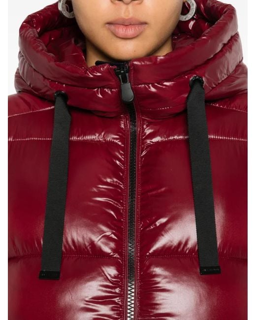 Save The Duck Red Hooded Zip-Up Gilet