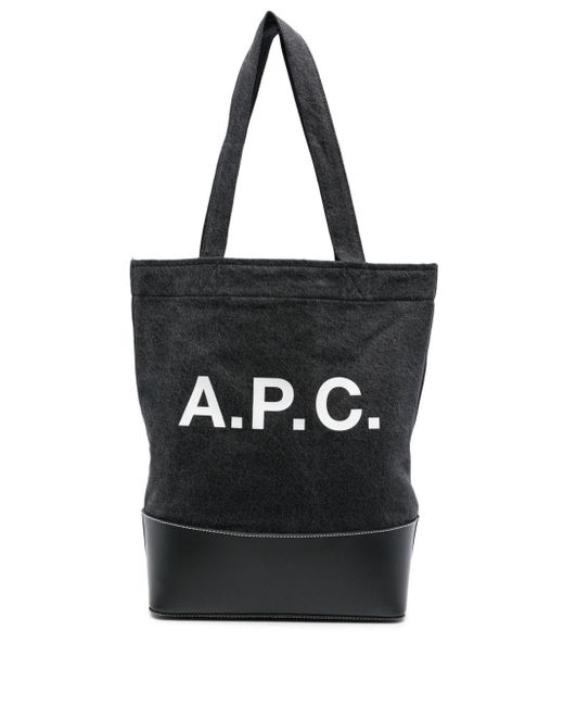 A.P.C. White Small Axel Tote Bag for men