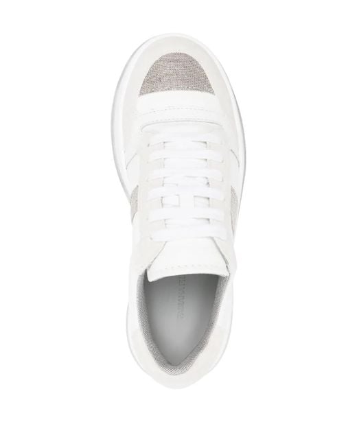 Fabiana Filippi White Glitter-Detail Low-Top Sneakers