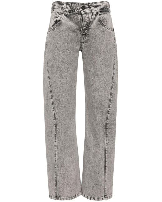 VAQUERA Gray Low-rise Crooked-seam Jeans