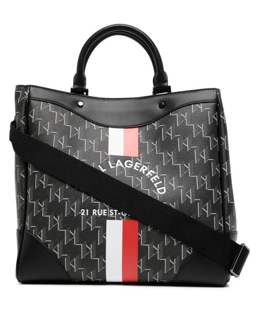 Karl Lagerfeld Rsg Monogram-print Tote Bag in Black | Lyst