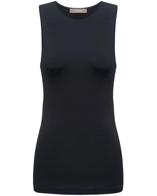 12 STOREEZ Blue Crew-Neck Stretch Tank Top