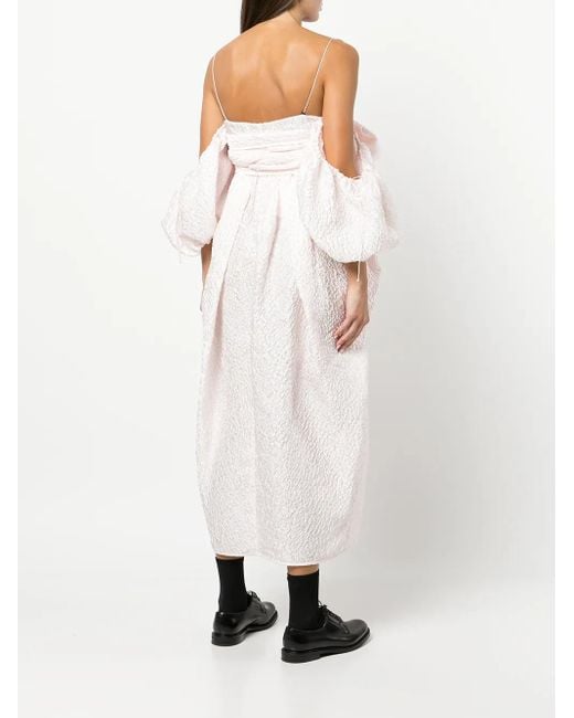 CECILIE BAHNSEN White Joel Off-Shoulder Dress