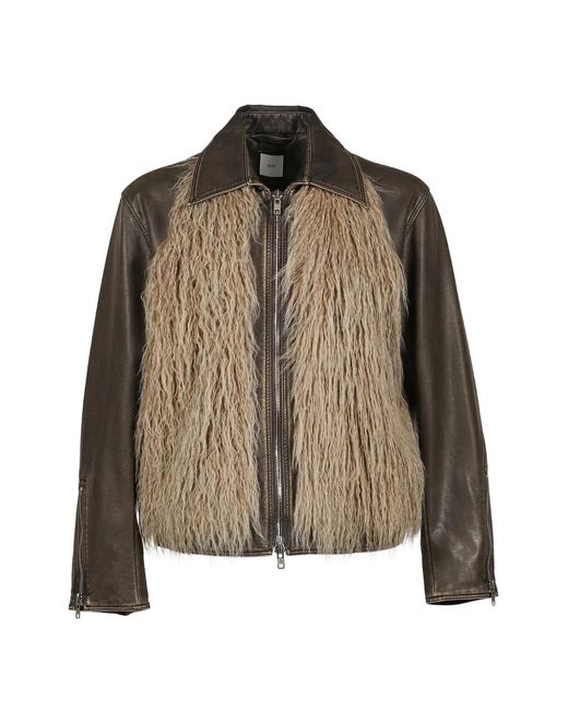 FILTH Brown Faux-Fur Trim Jacket for men