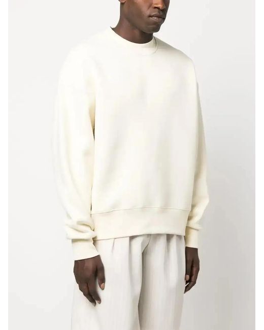 AMI Sweater Met Geborduurd Logo in het White