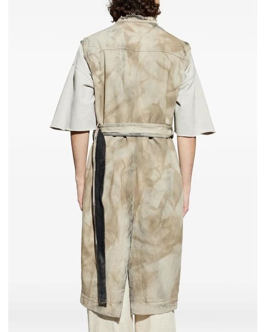 Rick Owens White Belted Coat for men