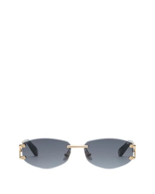 Philipp Plein Blue Rimless Sleek Sunglasses for men