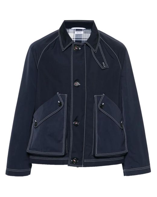 メンズ Thom Browne コントラストステッチ ジャケット Blue