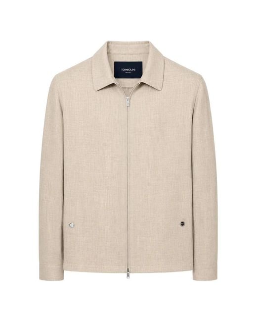 Tombolini Natural Zip-Up Collared Jacket for men