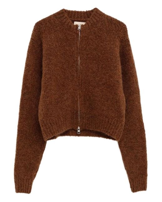 Paloma Wool Hasta Luego Zip-Up Cardigan in Brown | Lyst