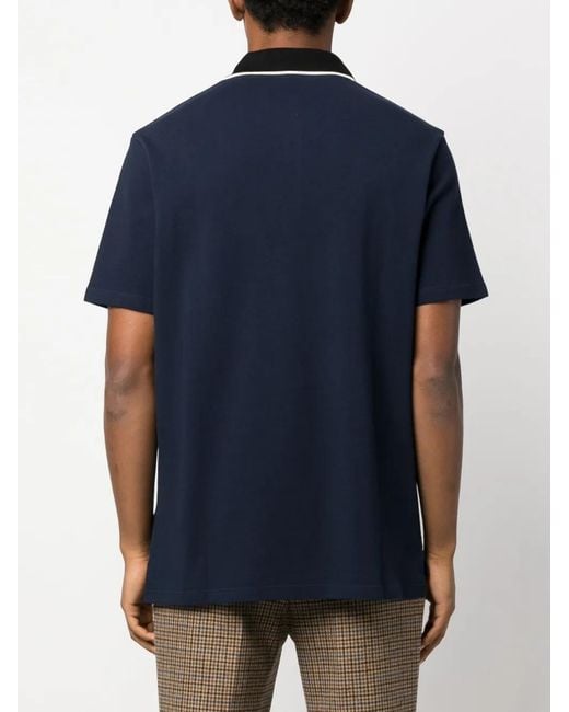 Loewe Blue Anagram-Embroidered Cotton Polo Shirt for men