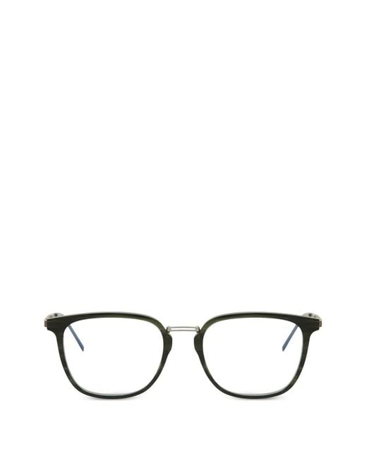 Lacoste Black Striped Rectangle-Frame Glasses for men