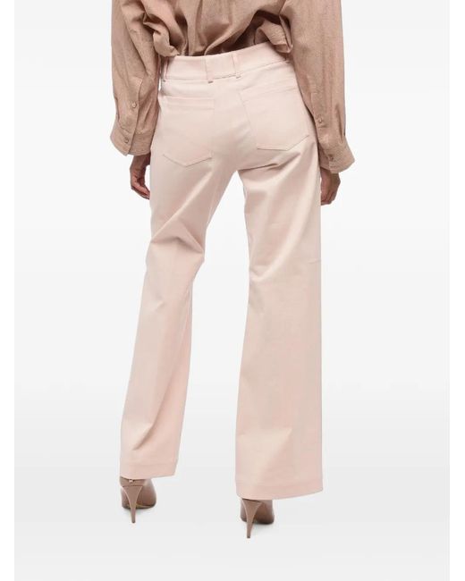 Ql2 Natural Wide-Leg Patch-Pocket Trousers