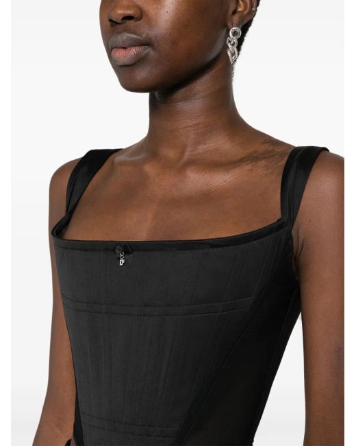 Haut Corset À Empiècements En Mesh DSquared² en coloris Black