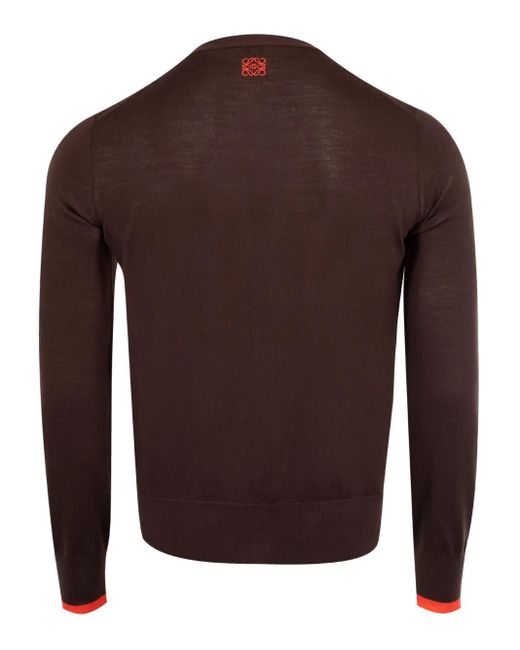 Loewe Brown Buttoned V-Neck Cardigan for men