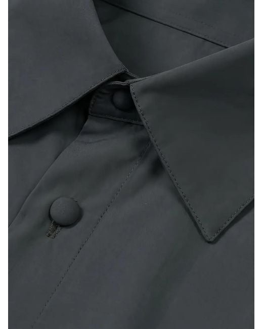 Valentino Garavani Gray Short-Sleeve Leather Shirt for men