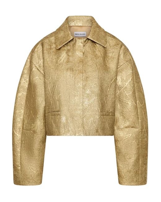 Rebecca Vallance Solana Metallic-effect Jacket Natural