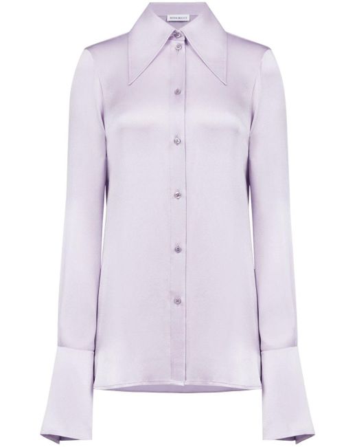 Camicia con effetto satinato di Nina Ricci in Purple