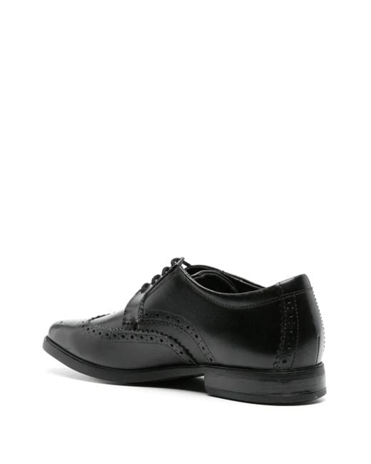 Clarks Black Howard Wing Leather Brogues for men