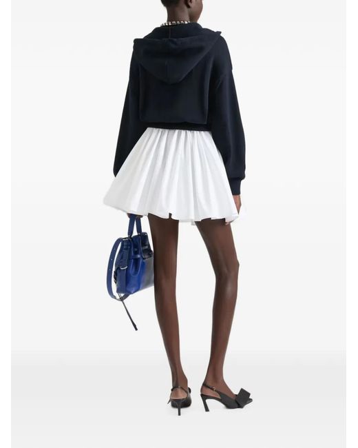 Givenchy White Drawstring Mini Pleated Skirt
