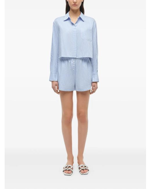 Jonathan Simkhai Blue Striped Cotton Shirt