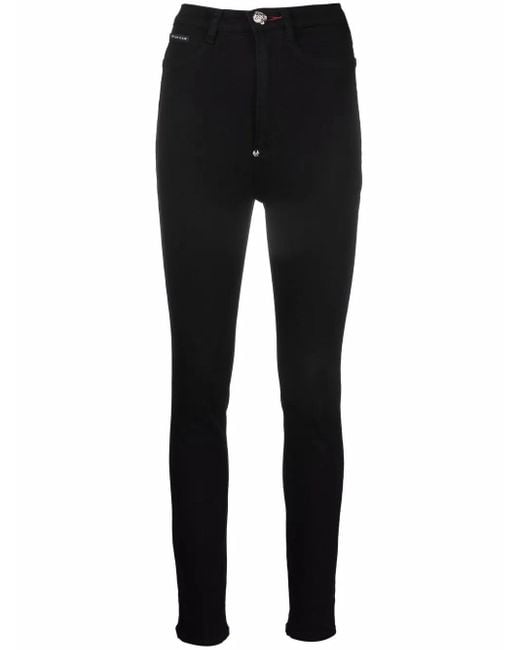 Philipp Plein Black Super High-Waist Skinny Jeans