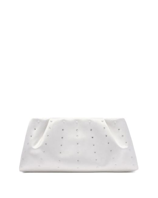 Malone Souliers White Vittoria Crystal-Embellished Clutch