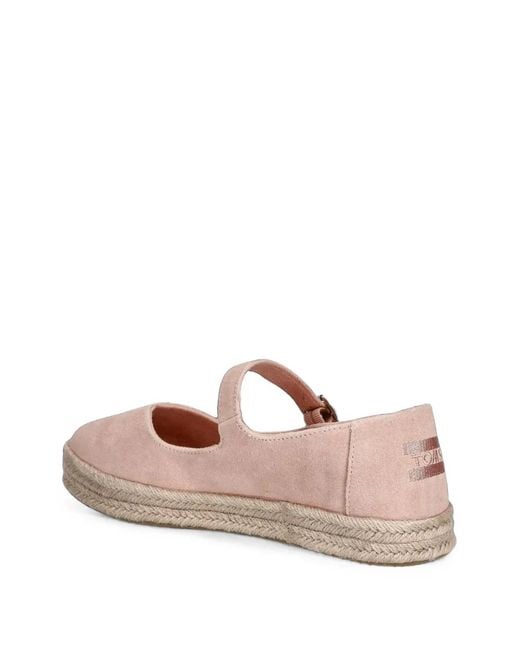 TOMS Pink Carolina Mary Jane Buckle-Strap Espadrilles