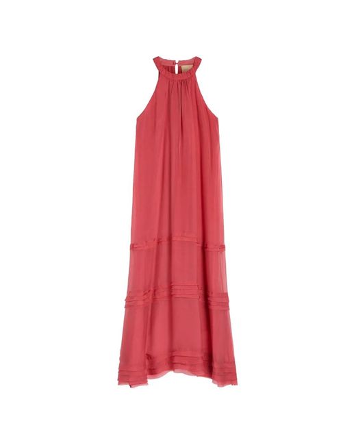 Momoní Gris Ruffled Tiered-Details Maxi Dress