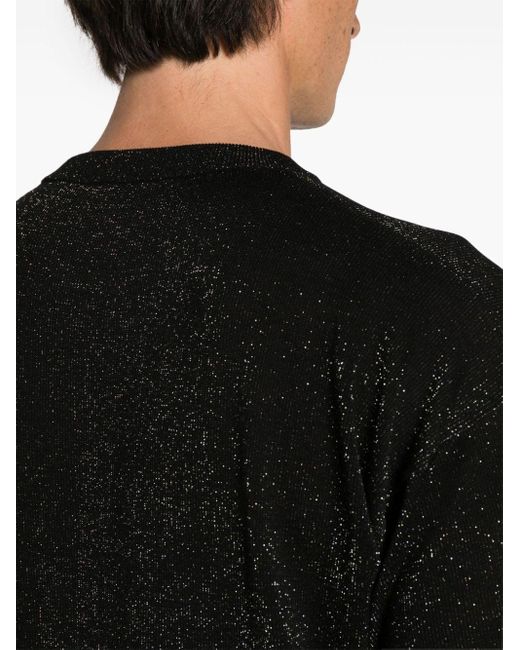 Roberto Collina T-Shirt mit Lurex-Detail in Black für Herren