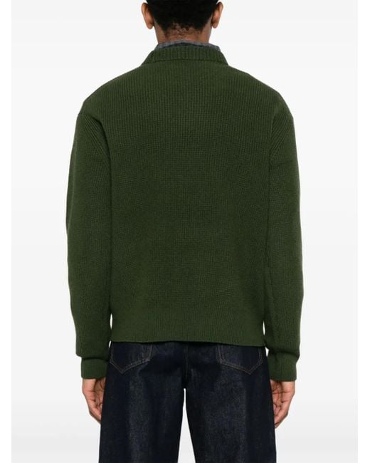 Maison Kitsuné Green Fox-Motif Sweater for men
