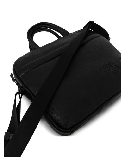 Marc O' Polo Black Logo-Plaque Laptop Bag for men