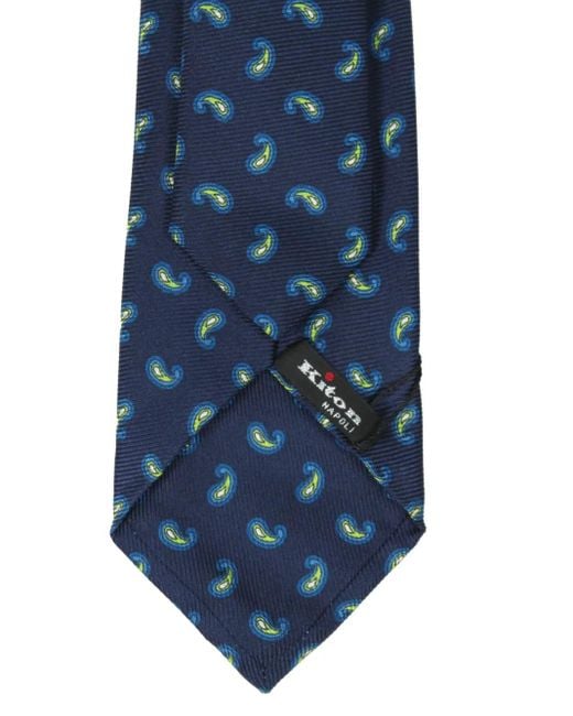 Kiton Blue Paisley-Pattern Tie for men