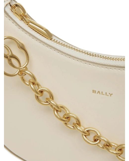 Bally White Emblem Logo-Charm Leather Crossbody Bag