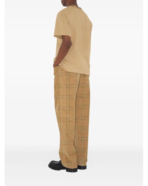 Burberry Natural Checked Corduroy Trousers for men