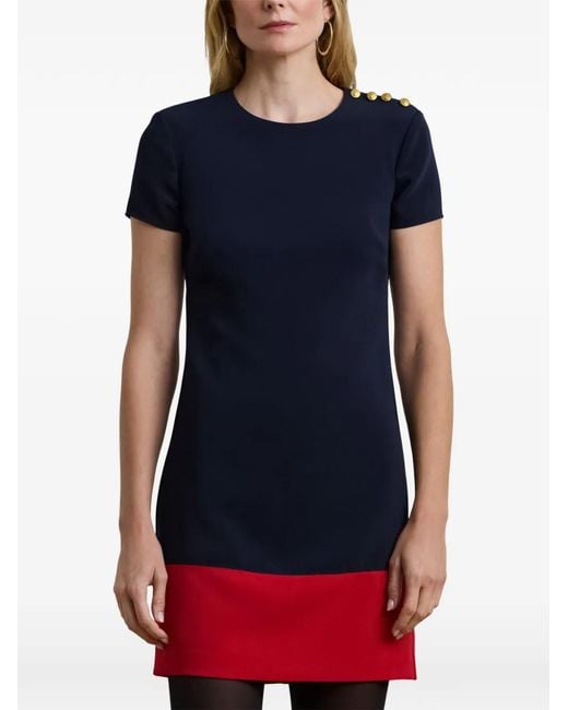 Ralph Lauren Blue Robe Courte À Design Colour Block