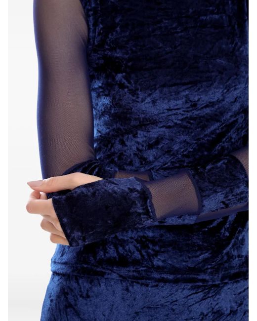 X Astrid mesh-panel top Amir Slama de color Blue