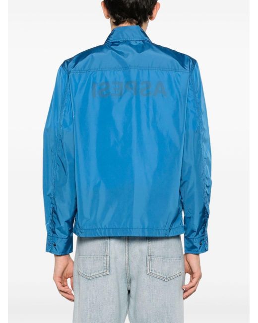 Aspesi Leichte Jacke mit Logo-Print in Blue für Herren