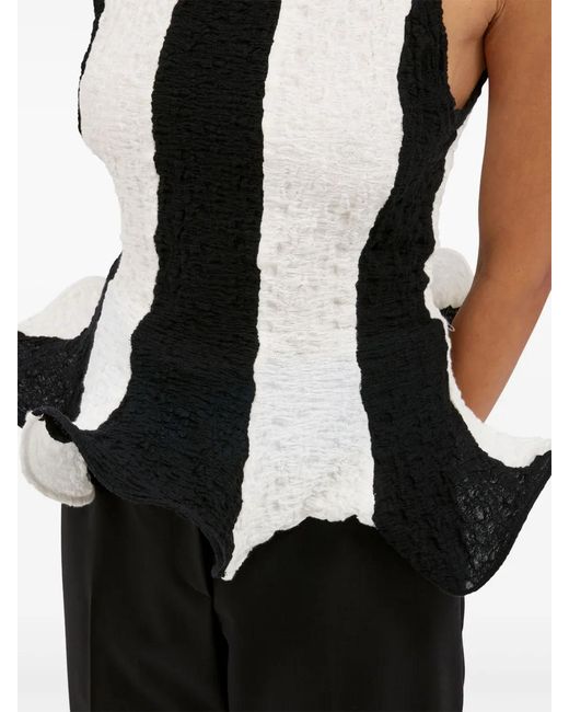 MSGM Gestreepte Top in het Black