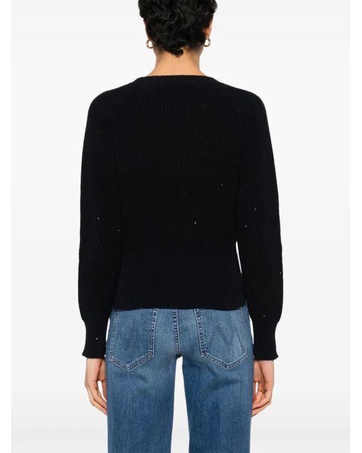 Fabiana Filippi Black Cotton Crewneck Sweater