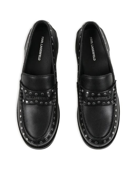 Karl Lagerfeld Black Mia Studded Loafers