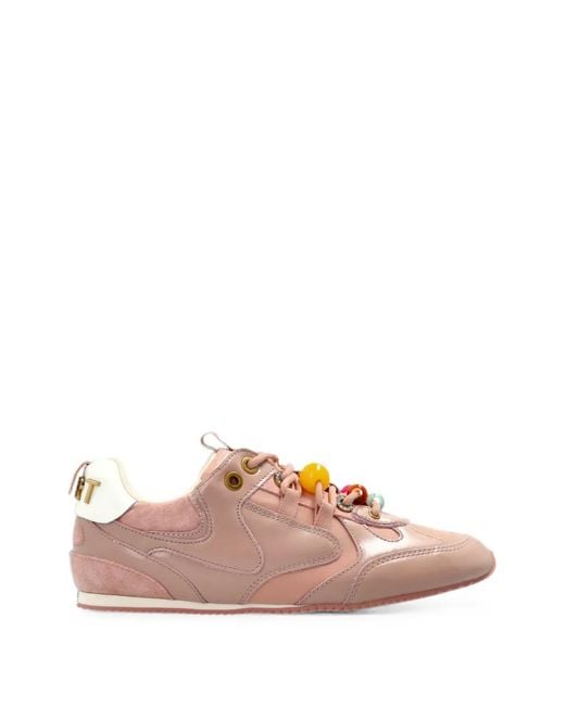 Kurt Geiger Pink Kurt Bead Slim Runner Sneakers