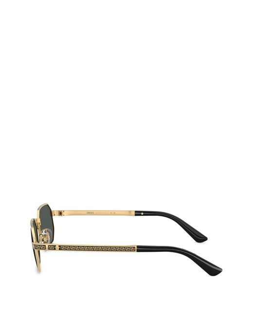 Versace Gray Geometric-Frame Sunglasses for men