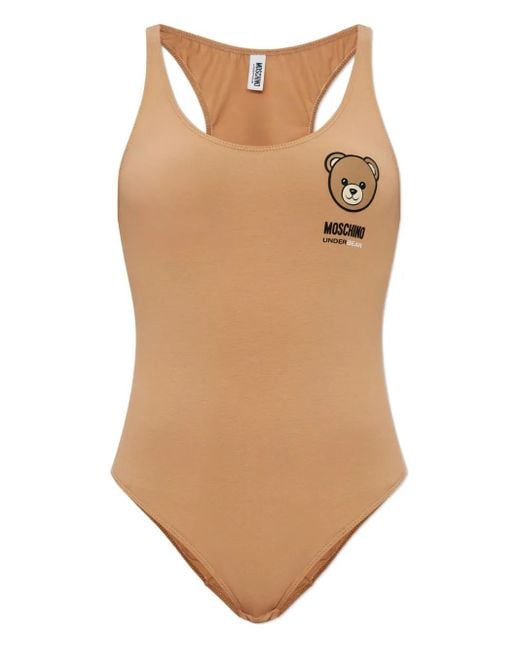 Moschino Natural Teddy Bear-Print Body
