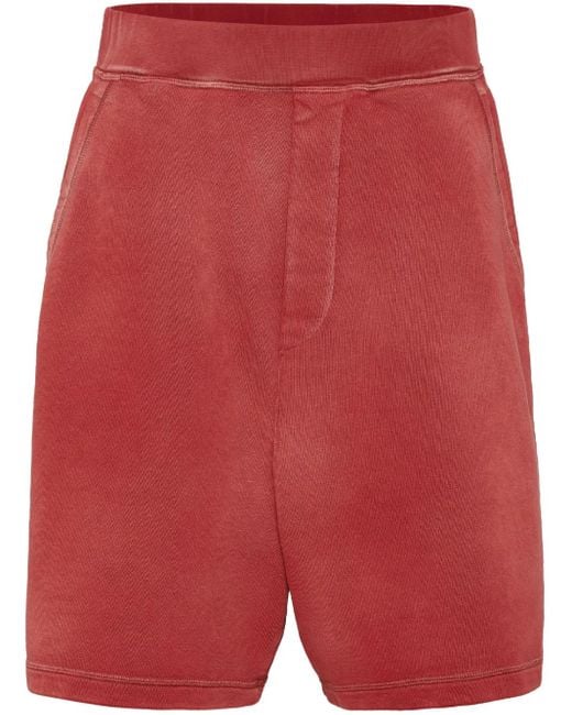 DSquared² Red Logo-Print Track Shorts