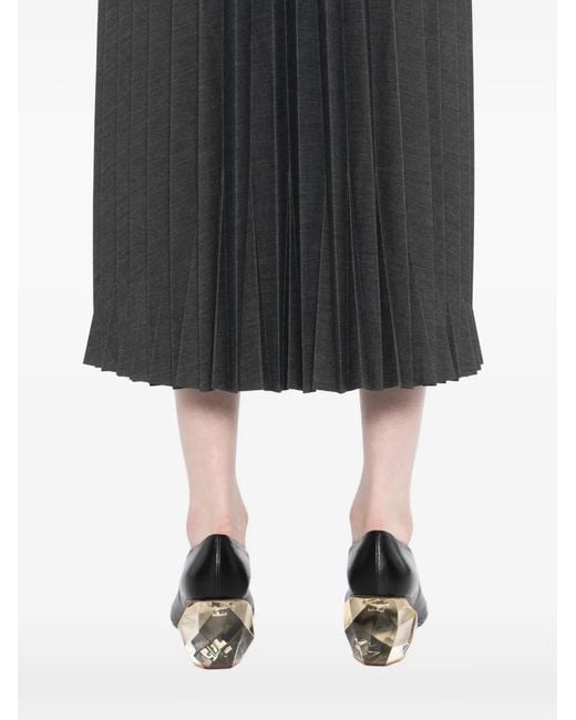 JNBY Black Pleated Midi Skirt