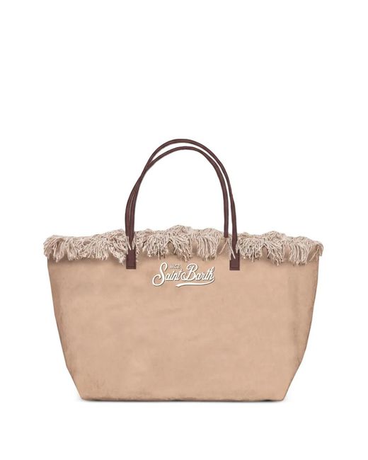 Mc2 Saint Barth Natural City Fringed Tote Bag