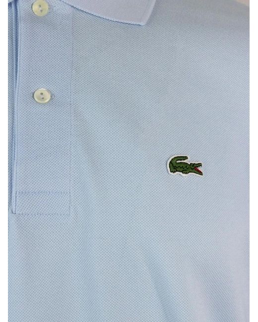 Lacoste Blue Logo-Patch Polo Shirt for men