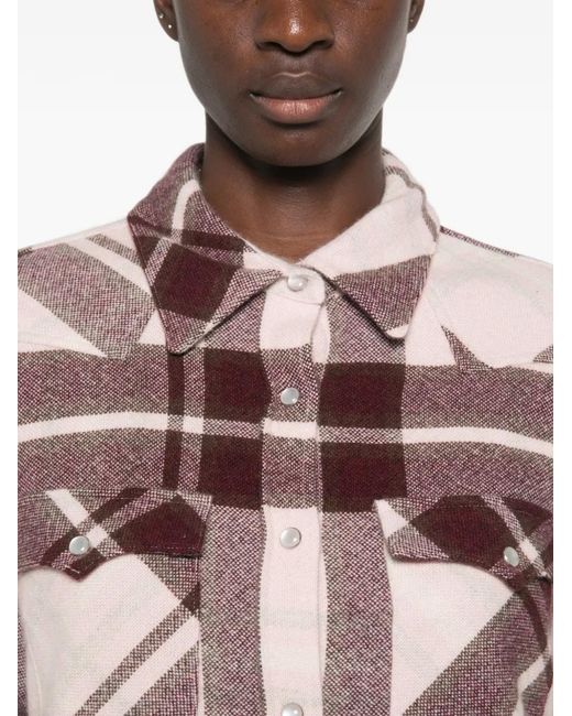 Kujten Pink Lumber Check-Pattern Button-Down Shirt